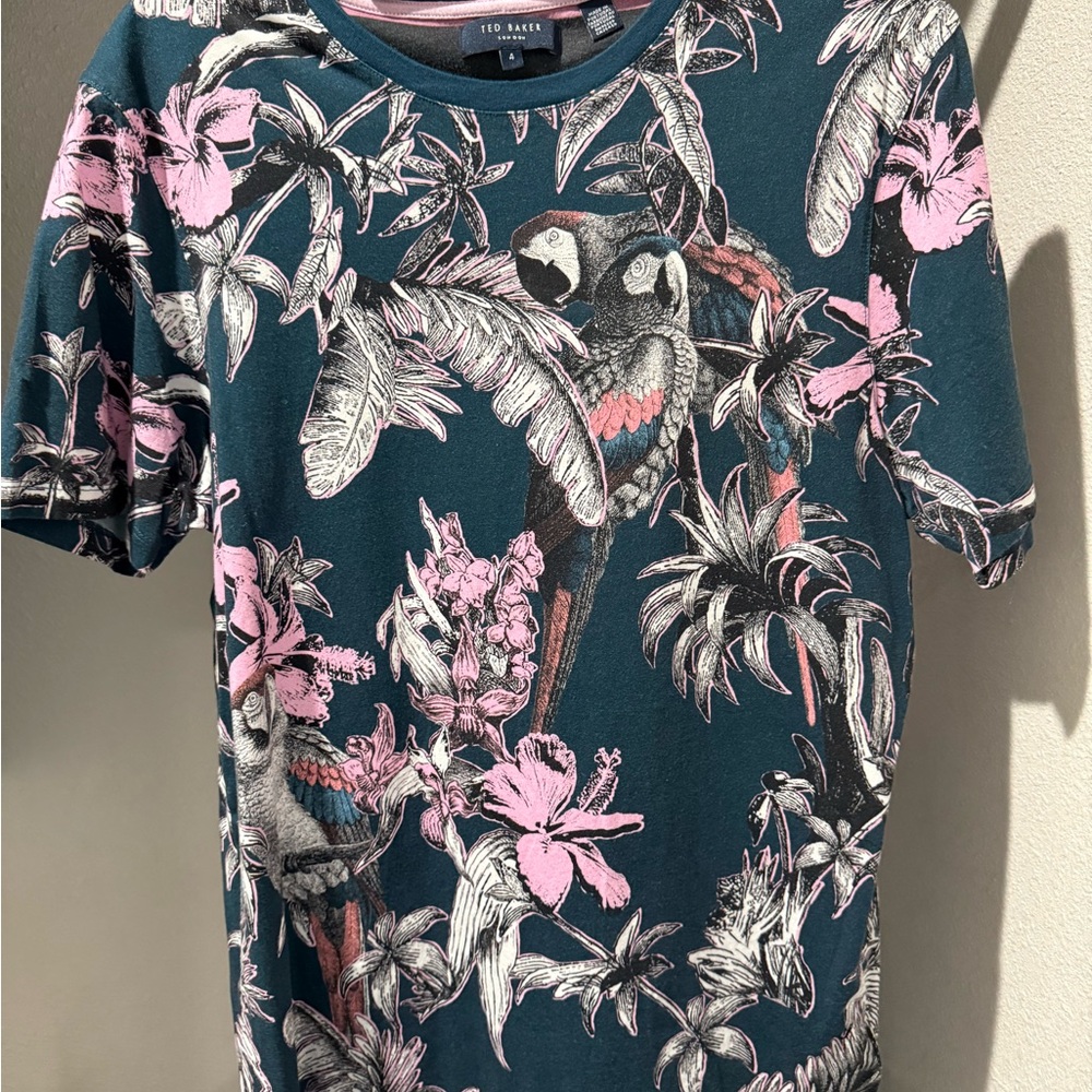 Ted Baker Teal and Pink Graphic Tee